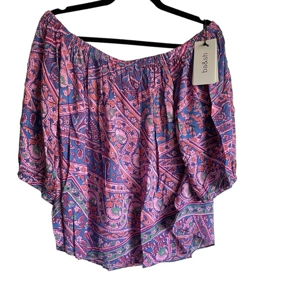 BA&SH Fenji Top Paisley Off The Shoulder Size Medium NWT - Picture 4 of 15